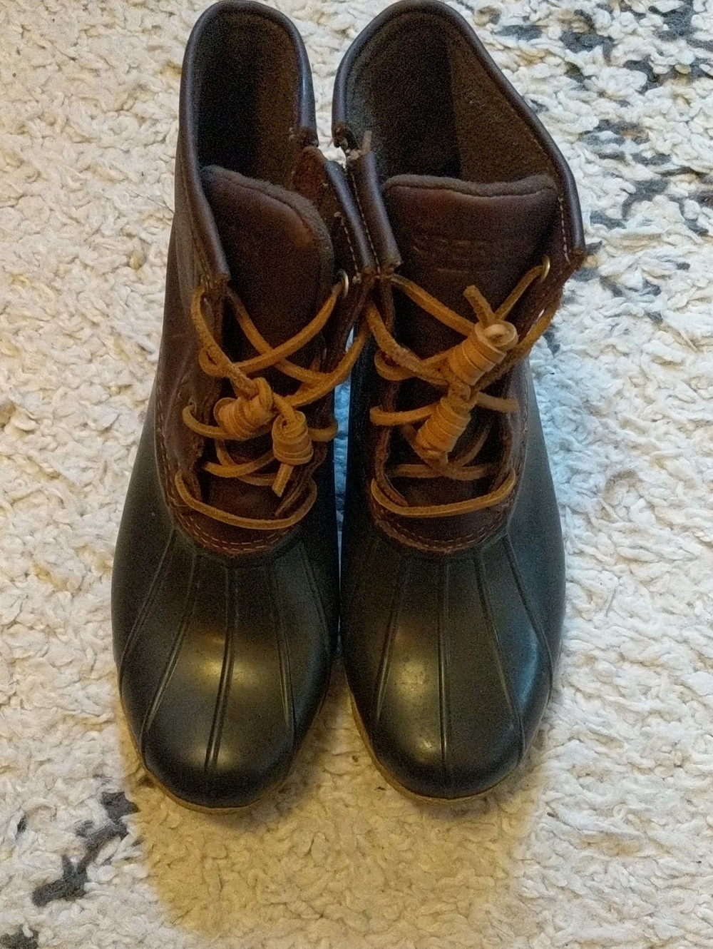 Sperry Saltwater Lace Up Duck Boot with Side Zip Brown & Black